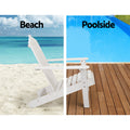 Gardeon 2PC Adirondack Chair White Wooden Outdoor Patio Furniture