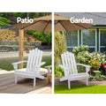 Gardeon 2PC Adirondack Chair White Wooden Outdoor Patio Furniture