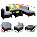 Gardeon 7 Piece Outdoor Wicker Sofa Set Lounge Couch Seat