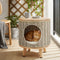 Gardeon Wicker Coffee Table Steel Storage Pet Bed Outdoor Furniture
