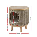 Gardeon Wicker Coffee Table Steel Storage Pet Bed Outdoor Furniture