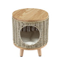 Gardeon Wicker Coffee Table Steel Storage Pet Bed Outdoor Furniture