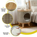 Gardeon Wicker Coffee Table Steel Storage Pet Bed Outdoor Furniture