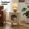 Gardeon Wicker Coffee Table Steel Storage Pet Bed Outdoor Furniture