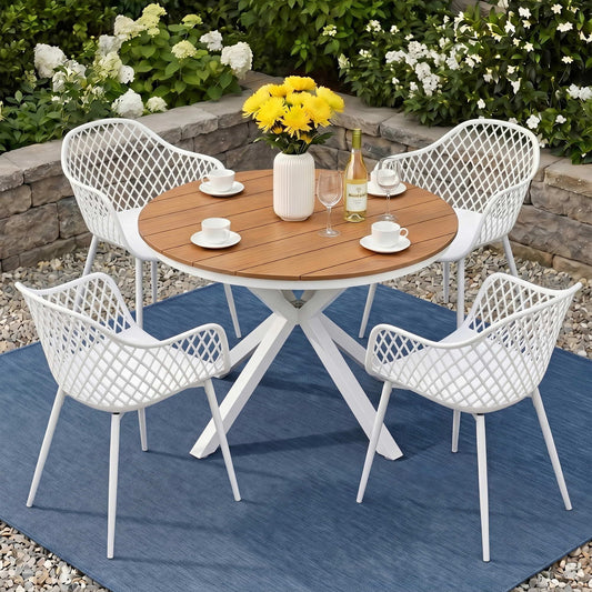 Gardeon 5PC Outdoor Dining Set Table Chairs Patio Garden Furniture
