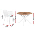 Gardeon 5PC Outdoor Dining Set Table Chairs Patio Garden Furniture
