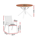 Gardeon 7 Piece Outdoor Dining Set Table Chairs Steel Patio Garden