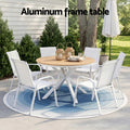 Gardeon 7 Piece Outdoor Dining Set Table Chairs Steel Patio Garden