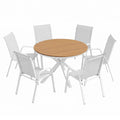 Gardeon 7 Piece Outdoor Dining Set Table Chairs Steel Patio Garden