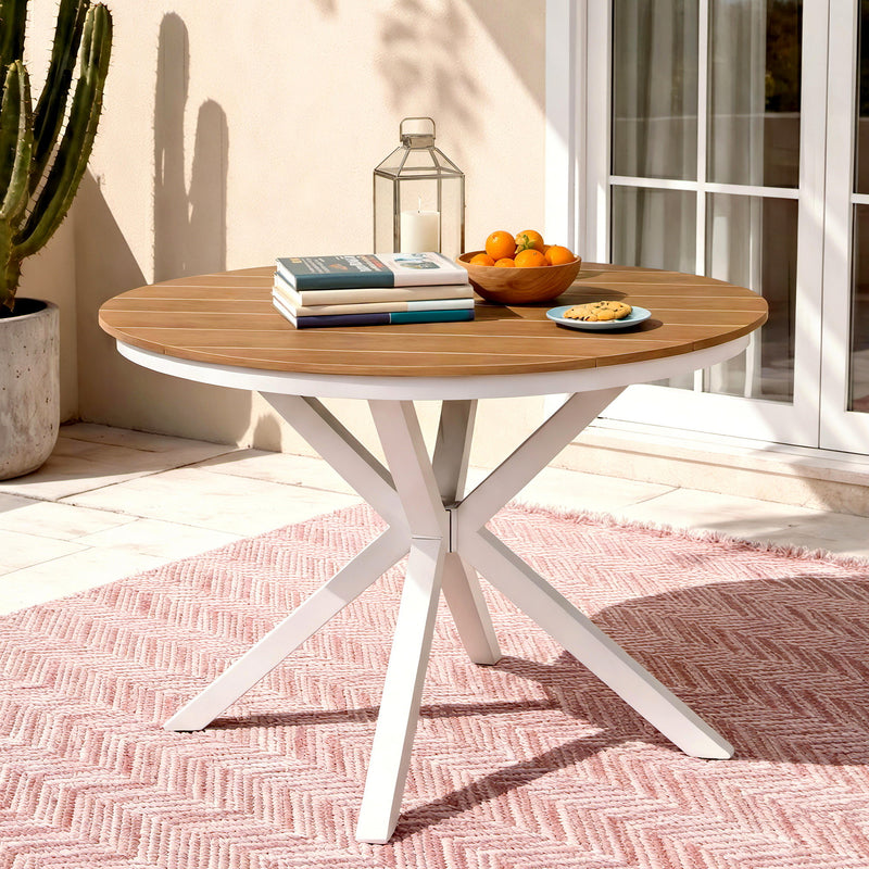 Gardeon Outdoor Dining Table 108cm Aluminum WPC Patio Furniture