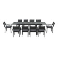 Gardeon Outdoor Dining Set 11PCS Aluminum Extendable Table and Chairs Patio Furniture Black