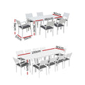 Gardeon Outdoor Dining Set 11PCS Aluminum Extendable Table and Chairs Patio Furniture White