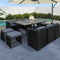 Gardeon 11 Piece Outdoor Dining Set Wicker Table Chairs Black