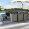 Gardeon 11 Piece Outdoor Dining Set Wicker Table Chairs Grey