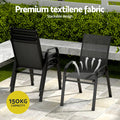 Gardeon 5PC Outdoor Dining Set Black Patio Furniture Table Chairs