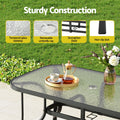 Gardeon 5PC Outdoor Dining Set Black Patio Furniture Table Chairs