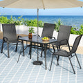 Gardeon 5PC Outdoor Dining Set Black Patio Furniture Table Chairs