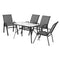 Gardeon 5PC Outdoor Dining Set Grey Patio Furniture Table Chairs