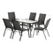 Gardeon 7PC Outdoor Dining Set Black Patio Table Chairs Bistro