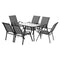 Gardeon 7PC Outdoor Dining Set Grey Patio Table Chairs Garden Bistro