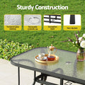 Gardeon 7PC Outdoor Dining Set Grey Patio Table Chairs Garden Bistro