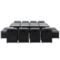 Gardeon 13pc Outdoor Dining Set Wicker Table Chairs Black