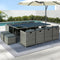 Gardeon 13pc Outdoor Dining Set Wicker Table Chairs Grey