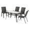 Gardeon 5PC Outdoor Dining Set Black Patio Bistro Table Chairs