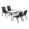 Gardeon 5PC Outdoor Dining Set Black Patio Bistro Table Chairs