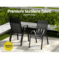 Gardeon 5PC Outdoor Dining Set Black Patio Bistro Table Chairs
