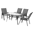 Gardeon 5PC Outdoor Dining Set Grey Patio Table Chairs Bistro