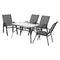 Gardeon 5PC Outdoor Dining Set Grey Patio Table Chairs Bistro