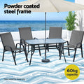 Gardeon 5PC Outdoor Dining Set Grey Patio Table Chairs Bistro