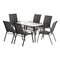 Gardeon 7PC Outdoor Dining Set Black Patio Furniture Table Chairs