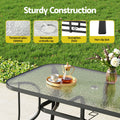 Gardeon 7PC Outdoor Dining Set Black Patio Furniture Table Chairs