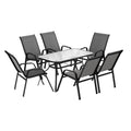Gardeon 7PC Outdoor Dining Set Table Chairs Patio Furniture Grey