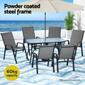 Gardeon 7PC Outdoor Dining Set Table Chairs Patio Furniture Grey
