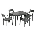 Gardeon 5pc Outdoor Dining Set Extendable Aluminum Table Black