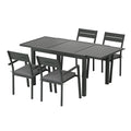 Gardeon 5pc Outdoor Dining Set Extendable Aluminum Table Black