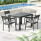 Gardeon 5pc Outdoor Dining Set Extendable Aluminum Table Black