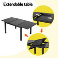 Gardeon 5pc Outdoor Dining Set Extendable Aluminum Table Black