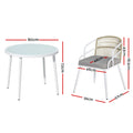Gardeon Outdoor Dining Set 5pc Aluminum Table Chairs White