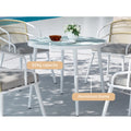 Gardeon Outdoor Dining Set 5pc Aluminum Table Chairs White