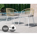 Gardeon Outdoor Dining Set 5pc Aluminum Table Chairs White