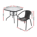Gardeon 5pc Outdoor Dining Set Steel Stackable Chairs Table