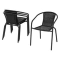 Gardeon 5pc Outdoor Dining Set Steel Stackable Chairs Table