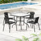 Gardeon 5pc Outdoor Dining Set Steel Stackable Chairs Table