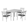 Gardeon 5pc Outdoor Dining Set Aluminum Extendable Table White