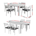Gardeon 5pc Outdoor Dining Set Aluminum Extendable Table White