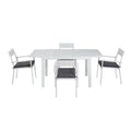 Gardeon 5pc Outdoor Dining Set Aluminum Extendable Table White